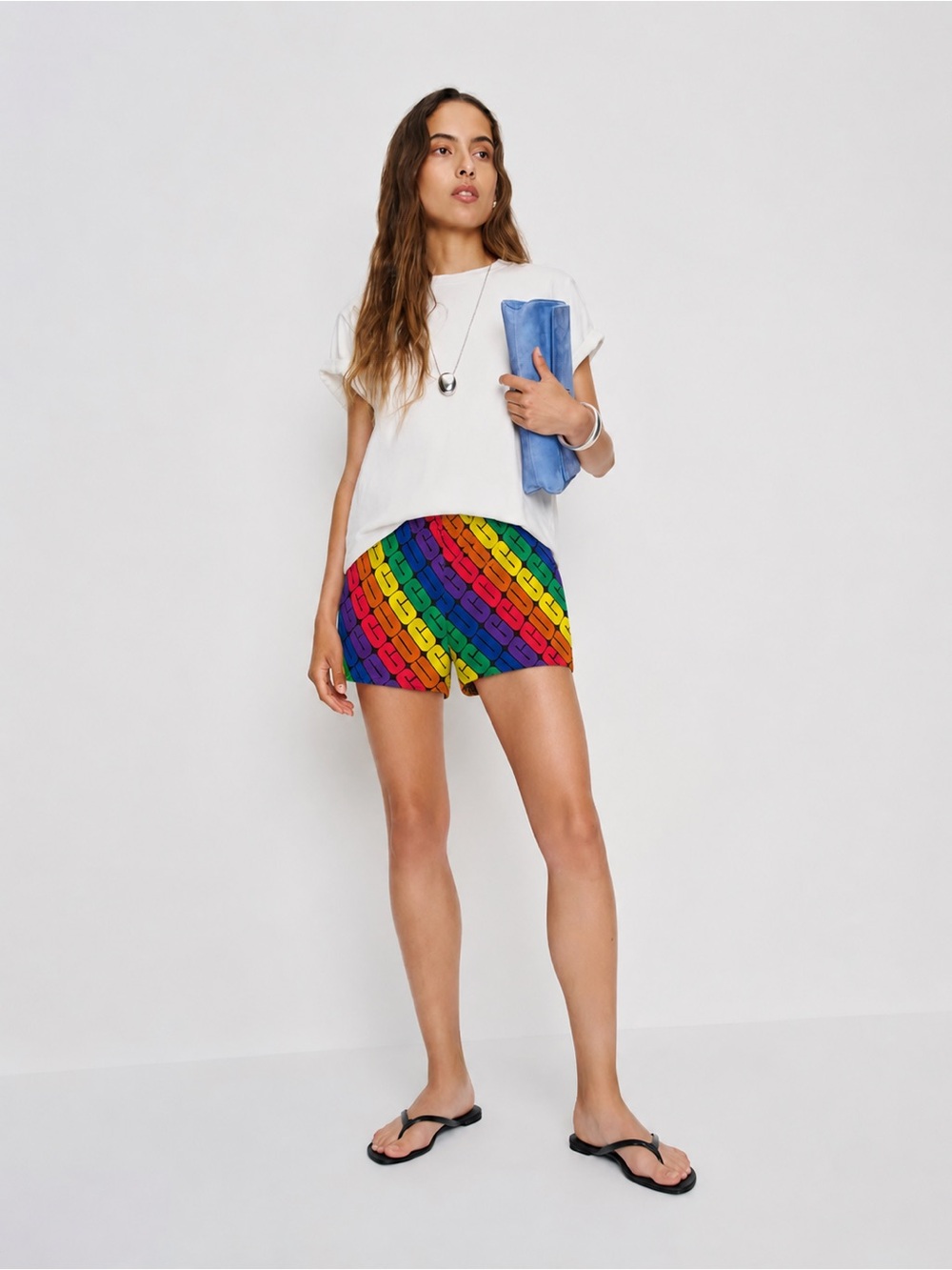 Labor Day Sale UGG Noni Multicolor Logo Fleece Shorts